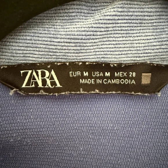 Zara light blue fine wale corduroy oversized button-up shirt - Picture 3 of 8